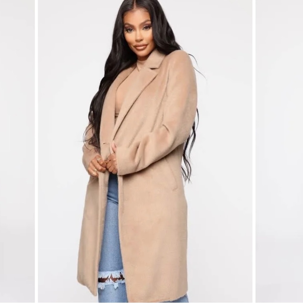 It’s A Long Story Coat In Beige, Size M